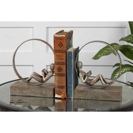 Lounging Reader, Bookends, S/2