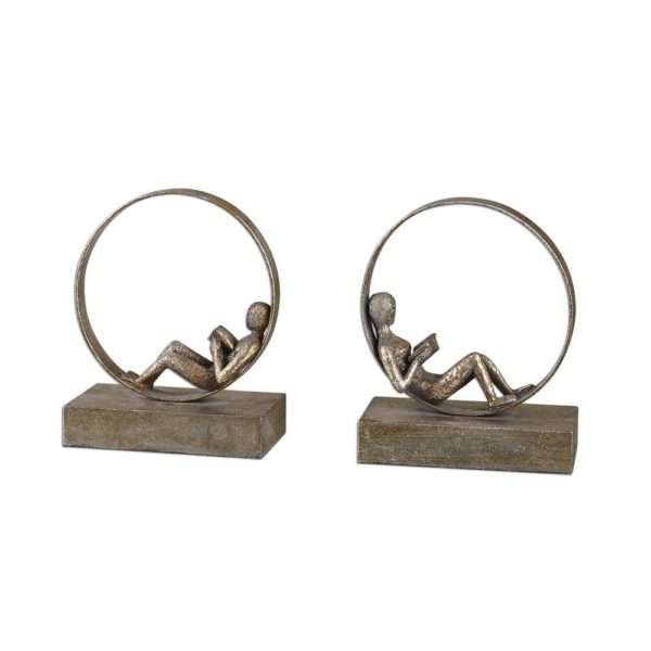 Lounging Reader, Bookends, S/2 - Image 2
