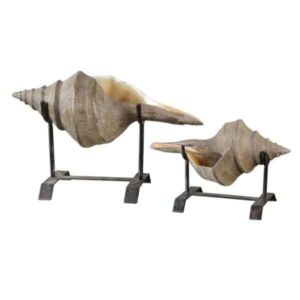 Conch Shell, Sculpture, S/2 - Image 2