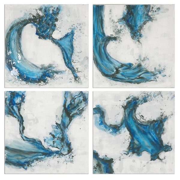 Swirls In Blue, S/4 - Image 2