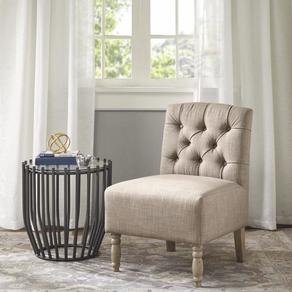 Lola Tufted Armless Chair - Image 2