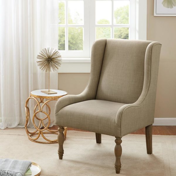 Gable Turned Leg Wing Chair