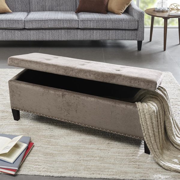 Shandra II Tufted Top Storage Bench - Image 2