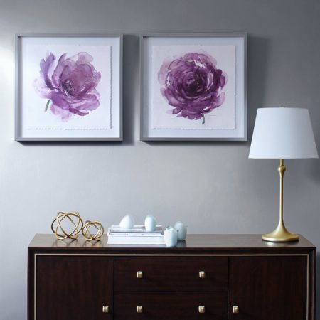 Purple Ladies Rose Frame Graphic 2 Piece Set