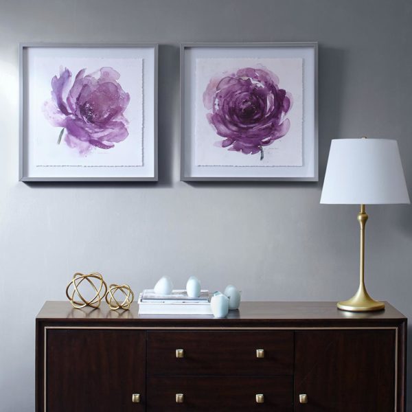 Purple Ladies Rose Frame Graphic 2 Piece Set