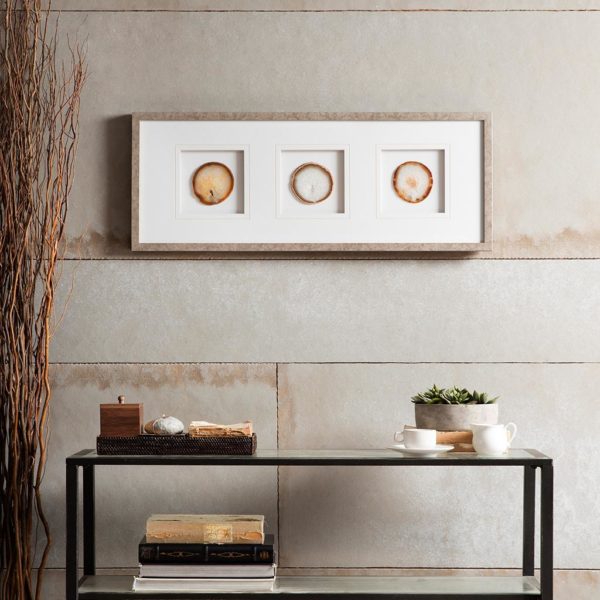 Natural Agate Trio Stone Framed Graphic
