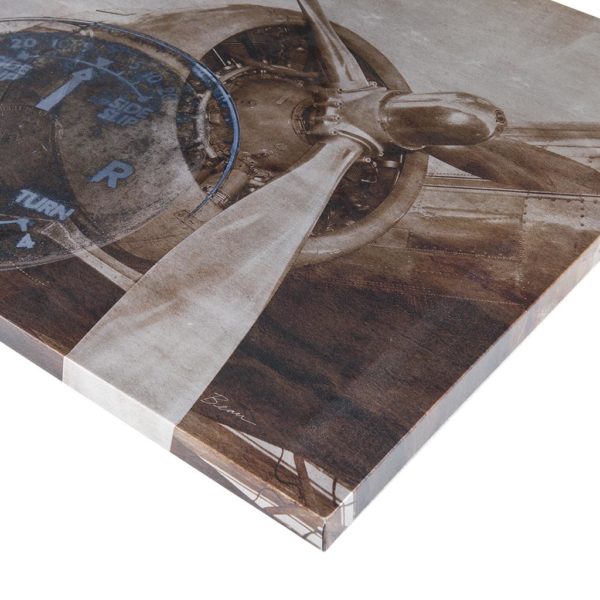 History Of Aviation II Printed Silver Metallic Canvas - Image 4