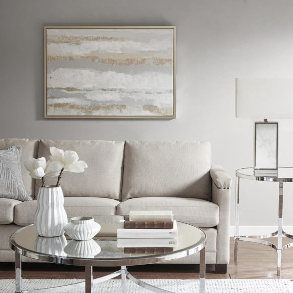 Strato Hand Embellishment Framed Canvas With Gold Foil