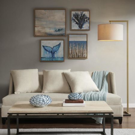 Seascape Gel Coat Framed Canvas 4PC Set