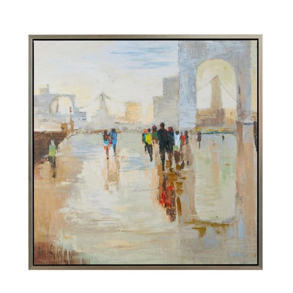 A Walk On The Avenue Hand Embellished Canvas with Frame - Image 4