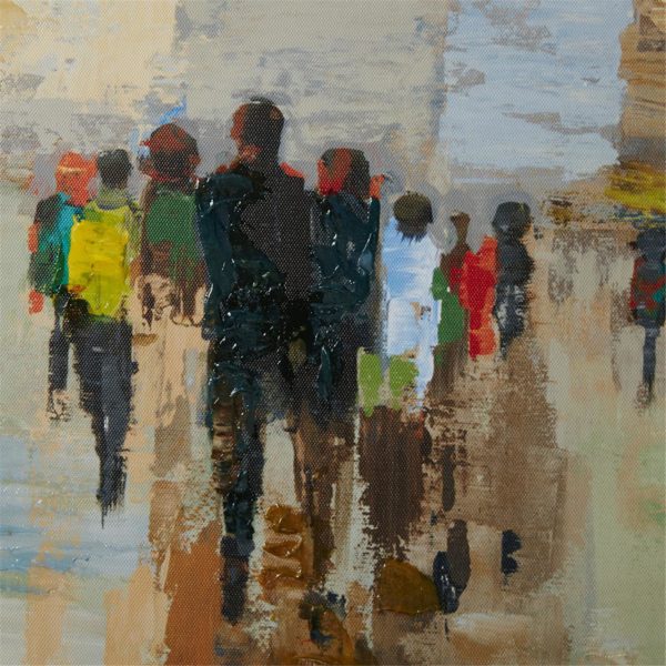 A Walk On The Avenue Hand Embellished Canvas with Frame - Image 3