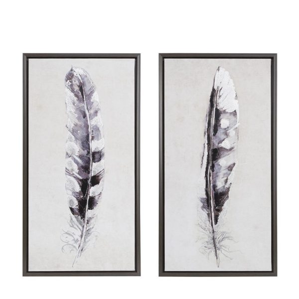 Flight Feathers Framed Gel Coated Canvas 2 Piece Set - Image 2