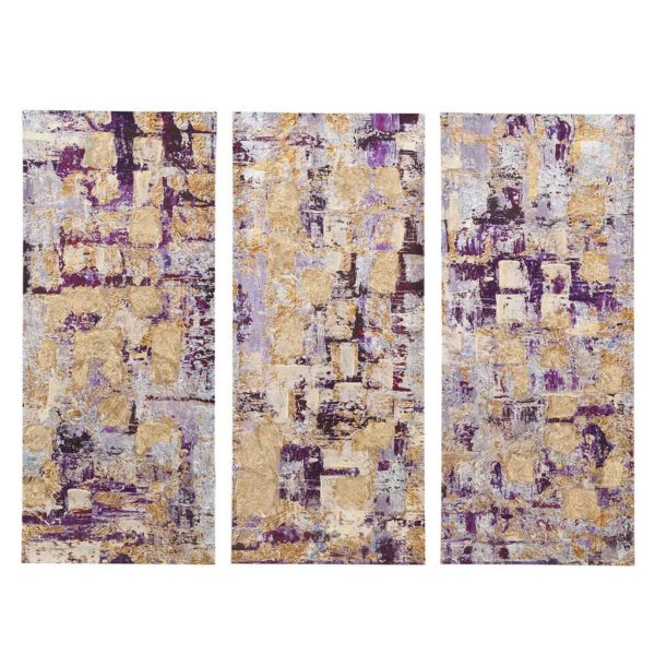 Gilded Violet Gel Coat Printed Canvas 3 Piece Set - Image 2