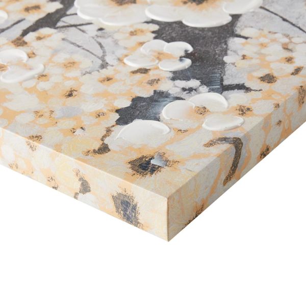 Gleeful Blossoms Yellow Hand Embellished Printed Canvas 3 Piece Set - Image 4