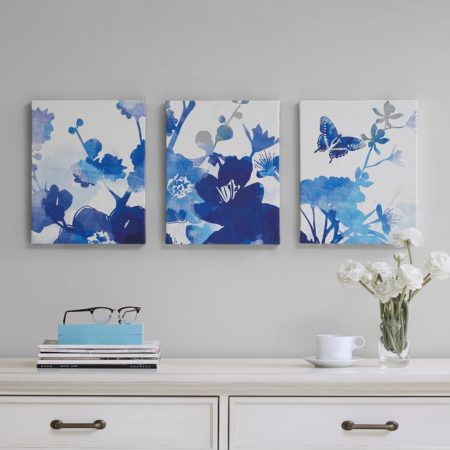 Cobalt Garden Gel Coated Canvas 3 Piece Set