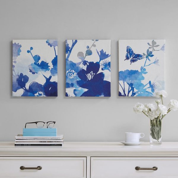 Cobalt Garden Gel Coated Canvas 3 Piece Set