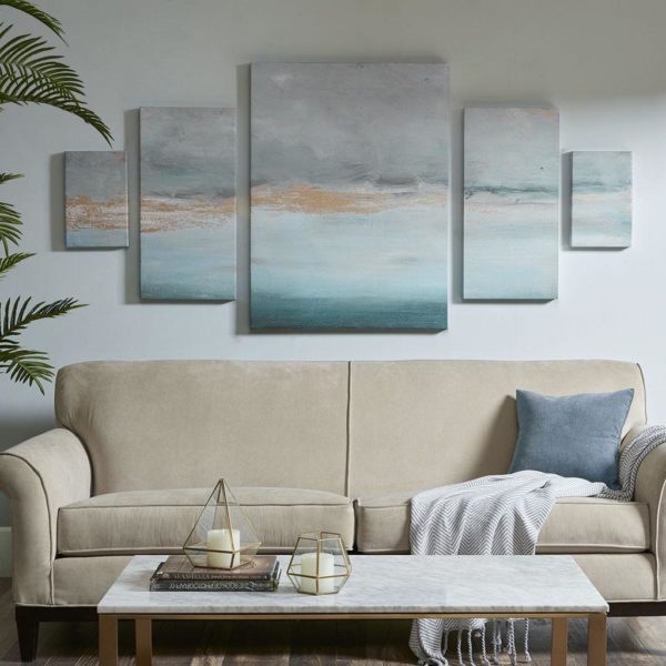 Glistening Gold Marble Gel Coat Canvas With Gold Foil (5pcs/set)