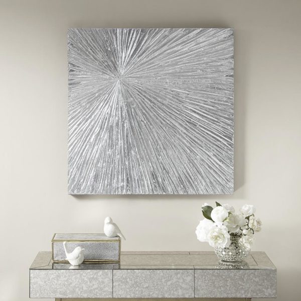 Sunburst Silver Resin Dimensional Palm Box