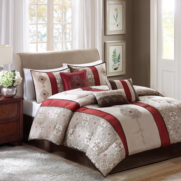 Donovan 7 Piece Jacquard Comforter Set - Image 2