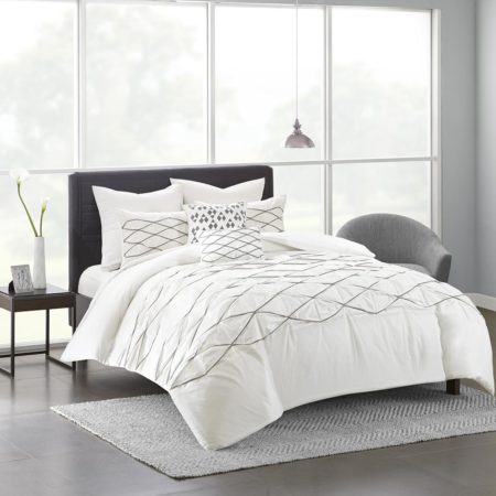 Sunita Cotton Pieced Tufted and Embroidered Duvet Cover Set