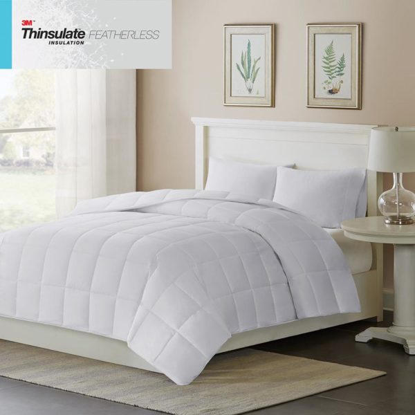 Warmer 300 Thread Count Cotton Sateen White Down Alternative 3M Thinsulate Comforter