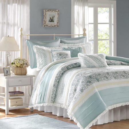 Dawn 9 Piece Cotton Percale Duvet Cover Set