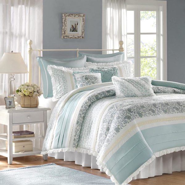 Dawn 9 Piece Cotton Percale Duvet Cover Set