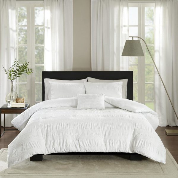 Nicolette 4 Piece Cotton Seersucker Duvet Cover Set - Image 2