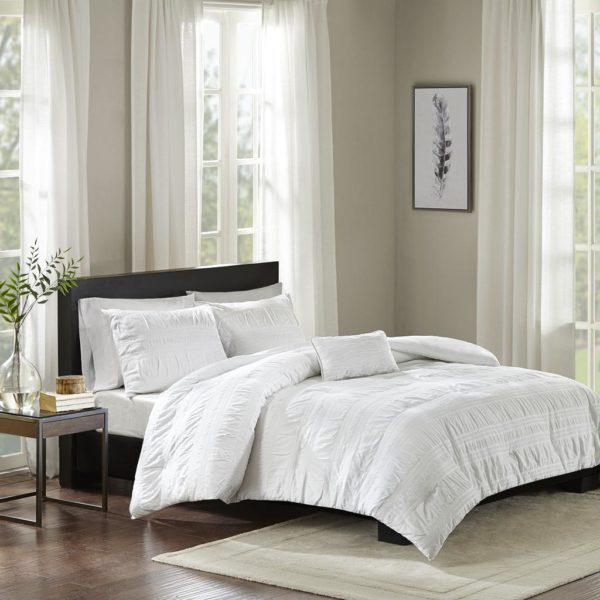 Nicolette 4 Piece Cotton Seersucker Duvet Cover Set