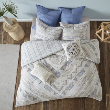 Rochelle 7 Piece Cotton Reversible Duvet Cover Set