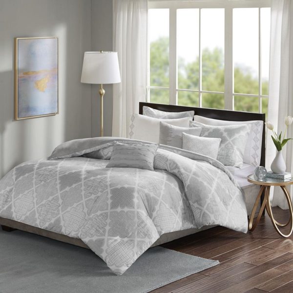 Cadence 8 Piece Cotton Sateen Duvet Cover Set
