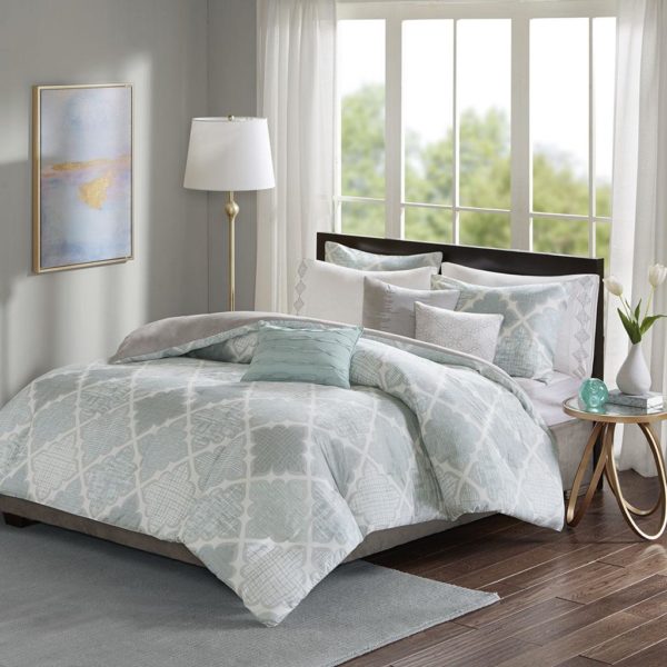 Cadence 8 Piece Cotton Sateen Duvet Cover Set - Image 2