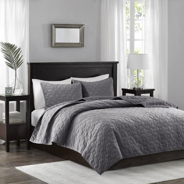 Harper Faux Velvet Reversible 3 Piece Coverlet Set - Image 4