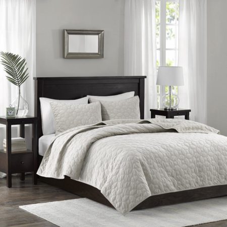Harper Faux Velvet Reversible 3 Piece Coverlet Set