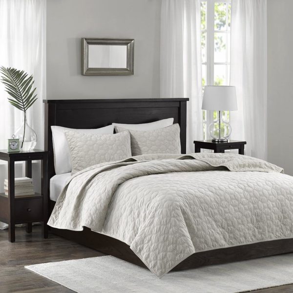 Harper Faux Velvet Reversible 3 Piece Coverlet Set