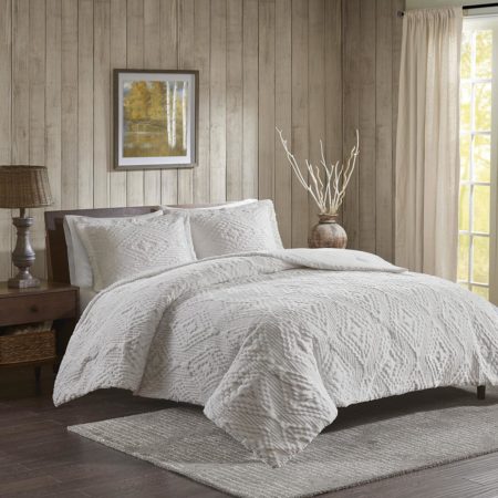 Teton Embroidered Plush Coverlet Set