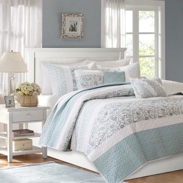 Dawn 6 Piece Cotton Percale Reversible Coverlet Set - Image 2