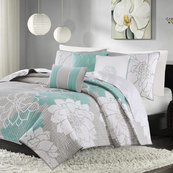 Lola 6 Piece Reversible Cotton Printed Coverlet Set - Image 2