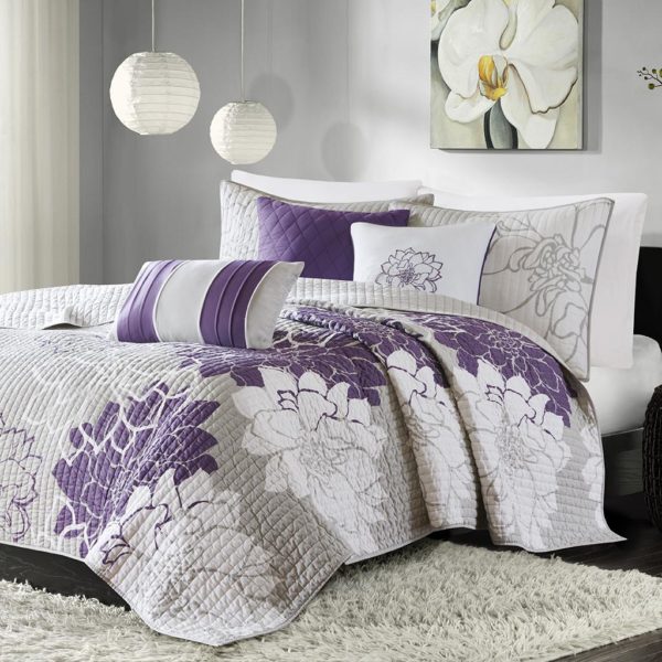 Lola 6 Piece Reversible Cotton Printed Coverlet Set