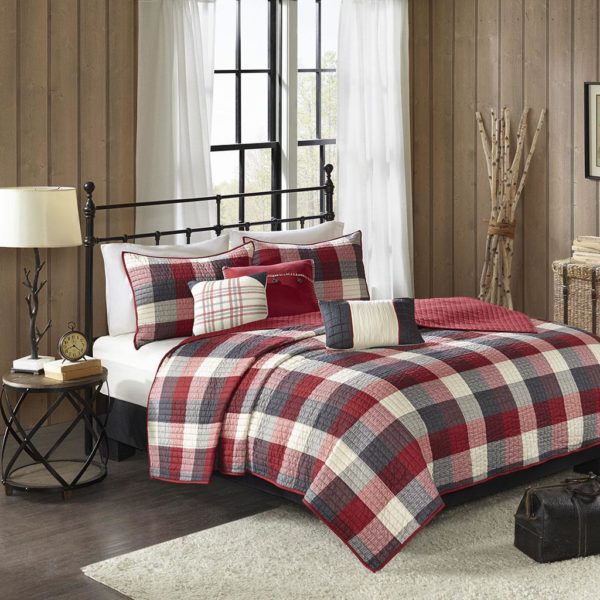Ridge 6 Piece Reversible Herringbone Coverlet Set