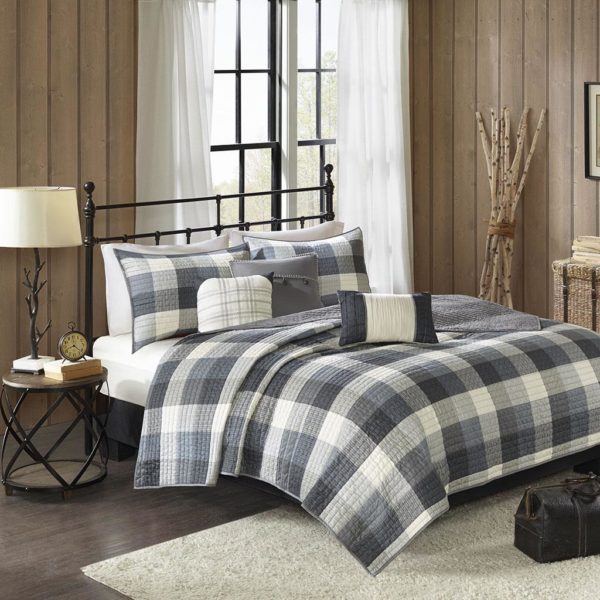 Ridge 6 Piece Reversible Herringbone Coverlet Set - Image 2