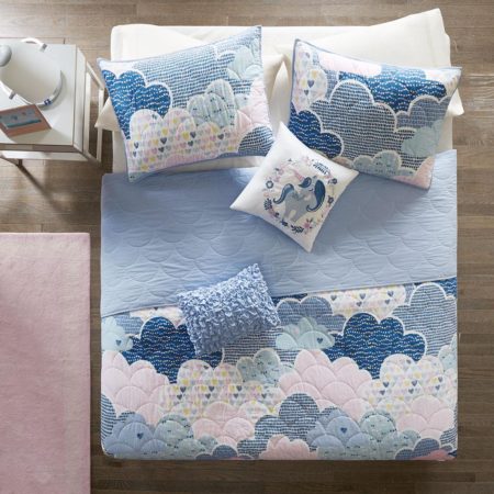 Cloud Cotton Printed Coverlet Set