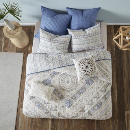 Rochelle 7 Piece Cotton Reversible Coverlet Set