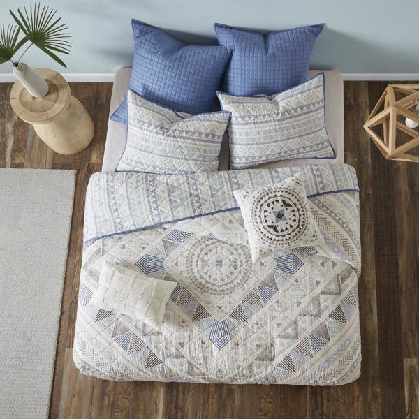 Rochelle 7 Piece Cotton Reversible Coverlet Set