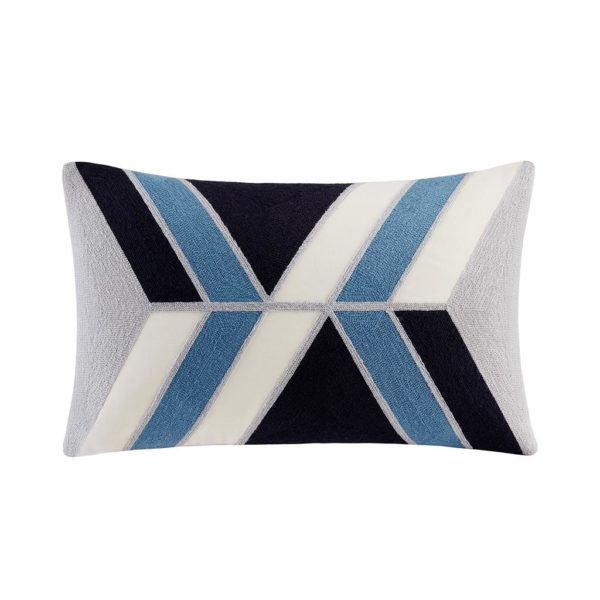 Aero Embroidered Abstract Oblong Pillow
