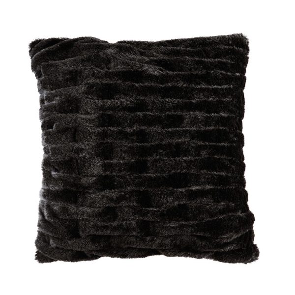 Ruched Fur Square Pillow - Image 2