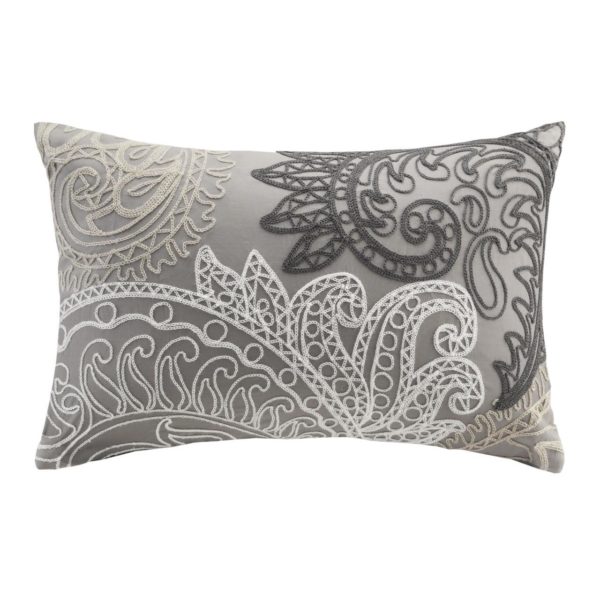 Kiran Cotton Oblong Pillow With Chain Stitch - Image 2