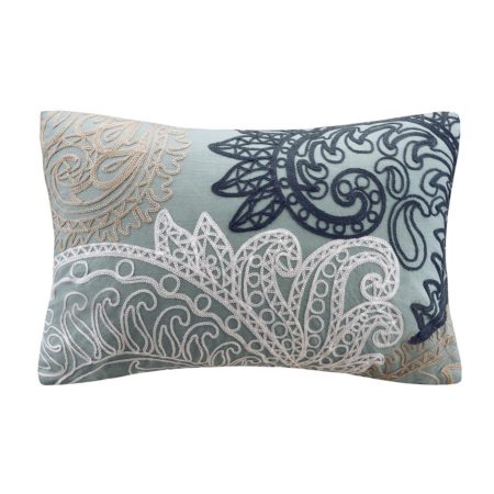 Kiran Cotton Oblong Pillow With Chain Stitch