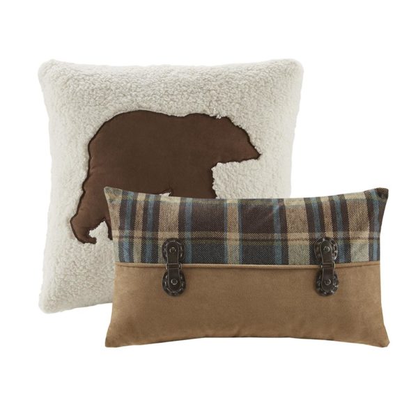 Hadley Plaid Berber Square Pillow - Image 3