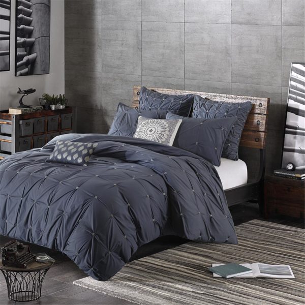 Masie 3 Piece Elastic Embroidered Cotton Comforter Set - Image 4